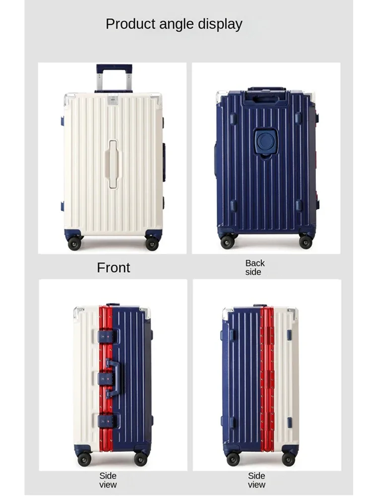 nouvelle valise à cadre en aluminium, capacité importante 3:7, avec serrure à combinaison, multifonctionnelle, à roulettes, pour bagage cabine