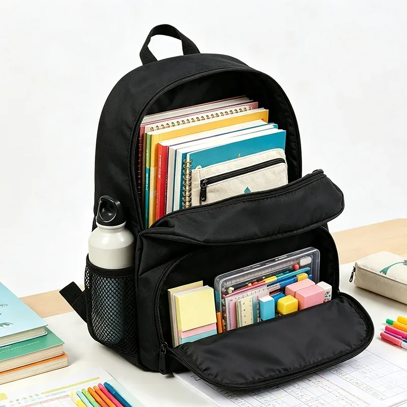 sac dos polyester patchwork multicouche compartiments pochette latérale transparente ceinture air décontracté usage scolaire voyage ordinaire randonnée ordinateur portable
