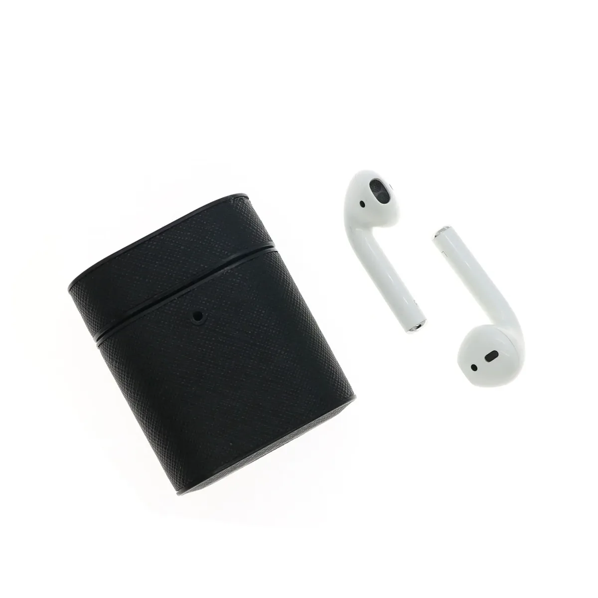 boîte en cuir saffiano personnalisée pour airpods 1/2 pro, housse de protection pour écouteurs apple air pods 2 pro