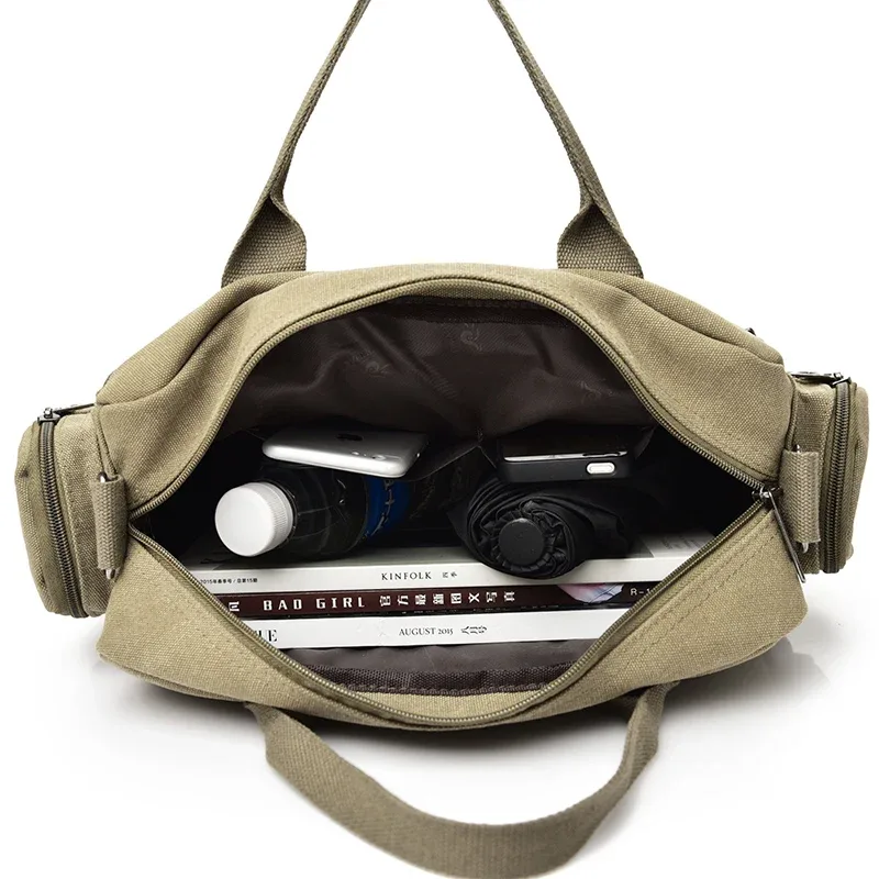 marque hommes sacs à bandoulière mâle toile sacs à bandoulière garçon sacs de messager homme sacs à main pour voyage décontracté grand cartable gris