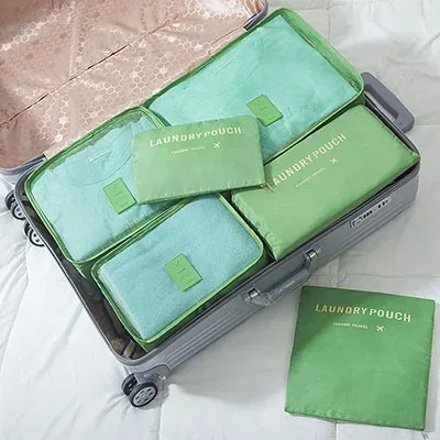 sacs de rangement de voyage, valise, emballage, étuis de rangement, bagages, vêtements, chaussures, sac en poudre bien rangé, grand ensemble de 6 pièces