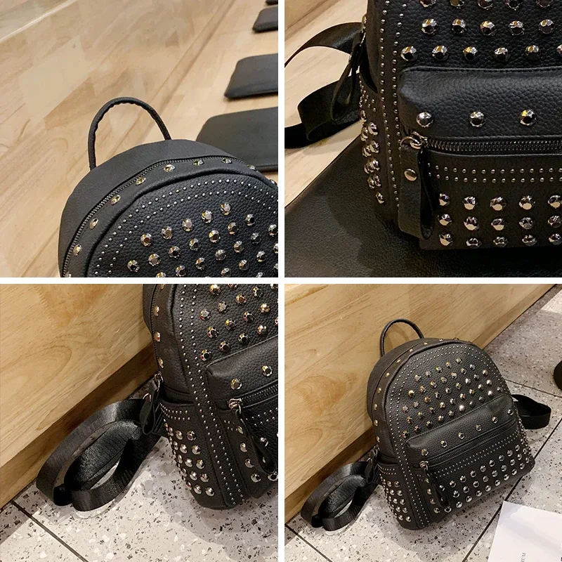 jierotyx 2021 nouveauté preppy loisirs sac à dos femmes sacs à dos décontractés femmes solide fermeture éclair rivet sacs à bandoulière solide offre spéciale