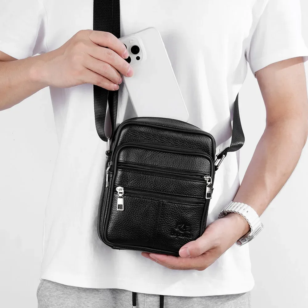 sac à bandoulière pour hommes, sacoche d'affaires décontractée vintage, sac à bandoulière de voyage en cuir de haute qualité pour hommes