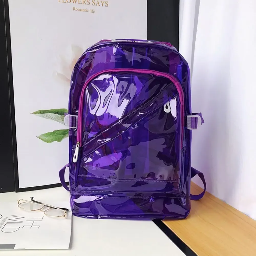 sac à dos d'école en plastique transparent pour femme, version coréenne, sac à dos en msi, document de bonbons, printemps et été