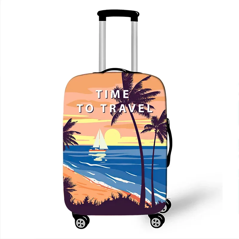 arbre hawaïen plage impression housse de bagage coucher de soleil noix de coco femmes hommes valise de voyage housses de protection horus boîtier de chariot couverture cadeau