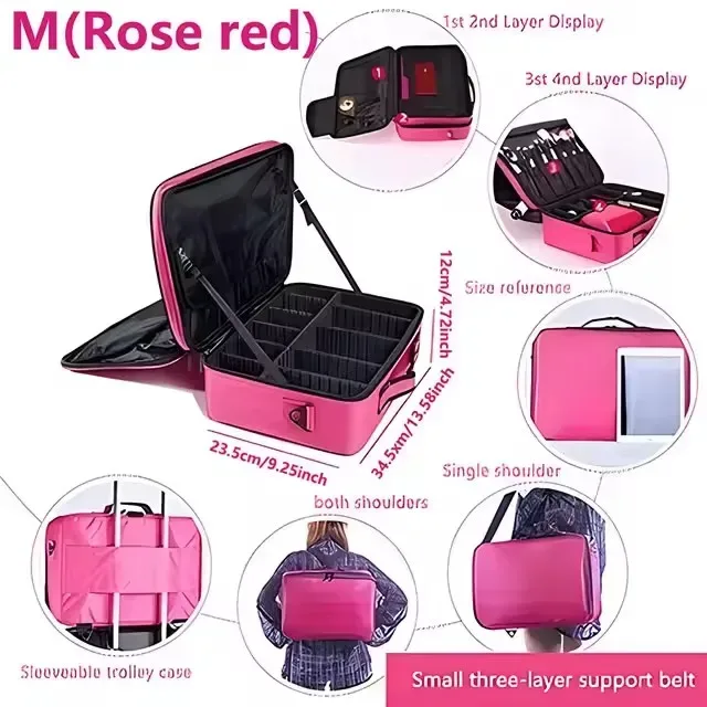 nouveau oxford trousse de maquillage pour femmes professionnel grande capacité voyage trousse à cosmétiques étanche manucure maquillage boîte à outils