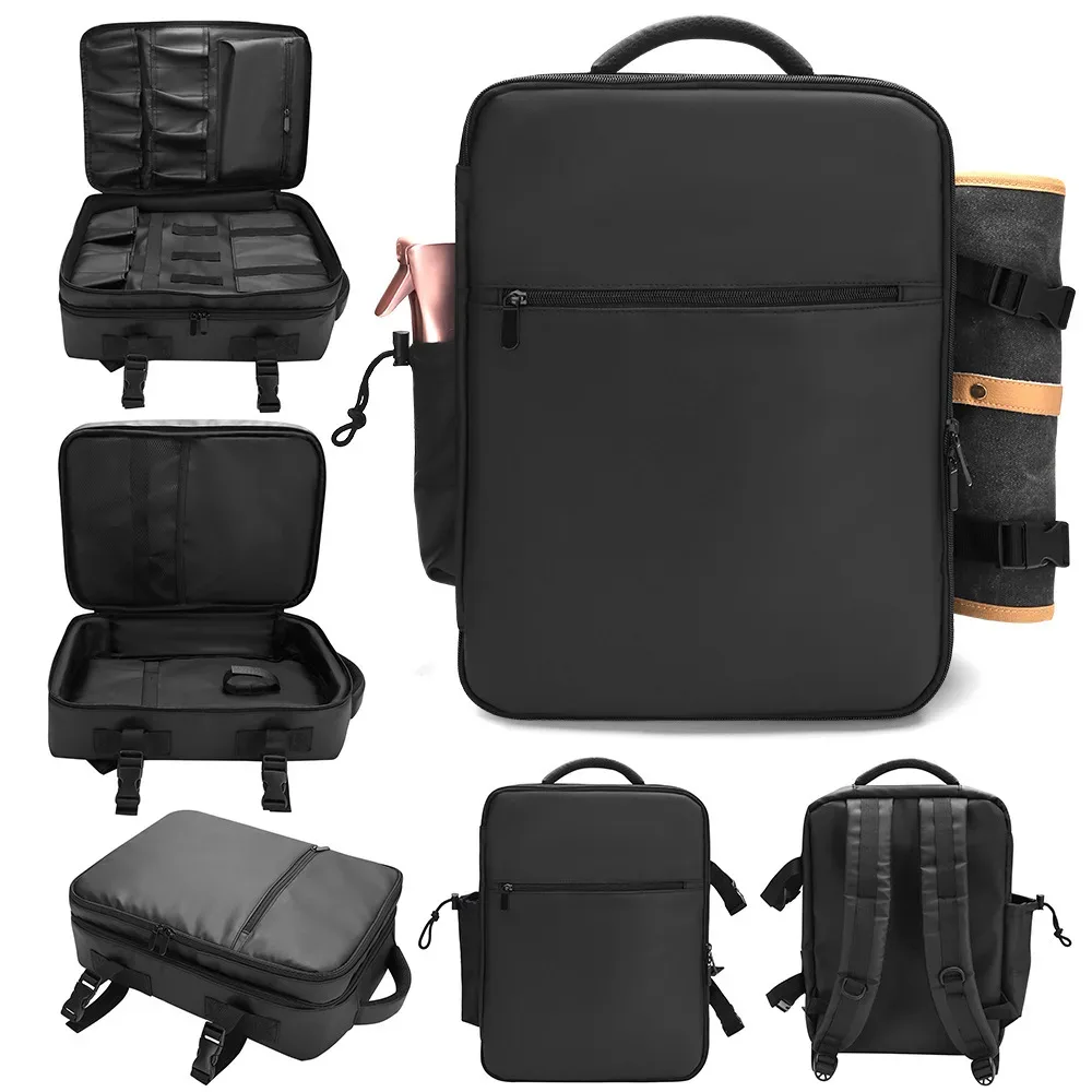 sac de rangement pour outils de coiffure de salon de grande capacité, sac de voyage imperméable, sac à dos pour accessoires de barbier