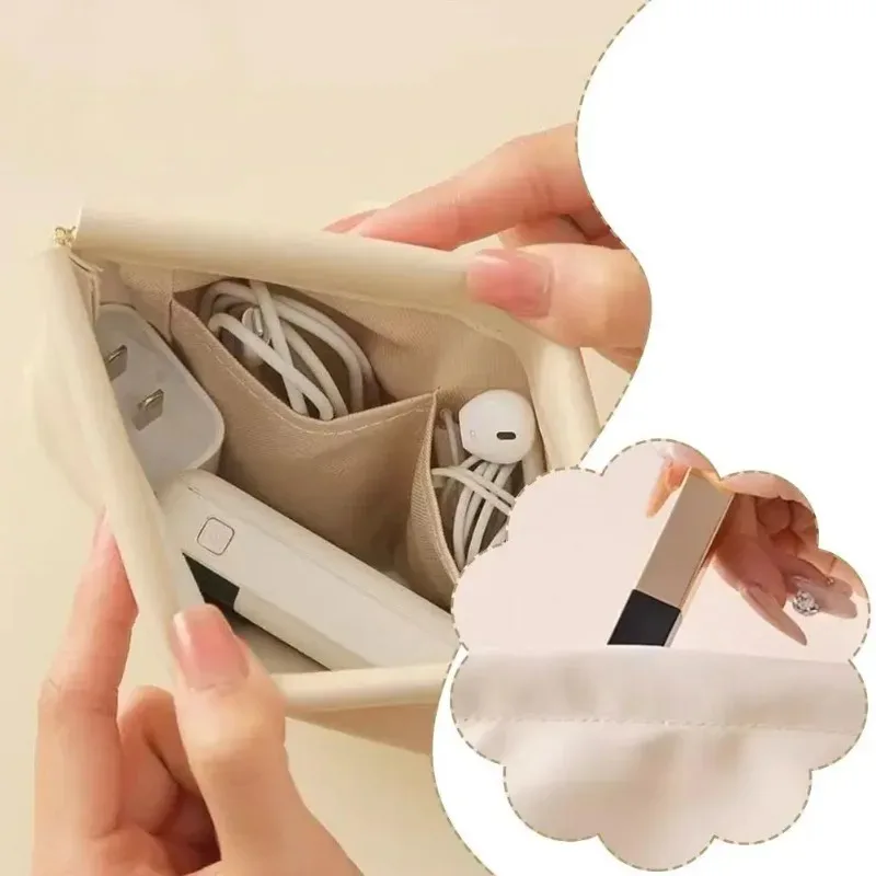 mini sac à fermeture automatique en pu, sac de rangement portable pour écouteurs, câbles de charge, portefeuille zéro, pièces de monnaie et rouges à lèvres
