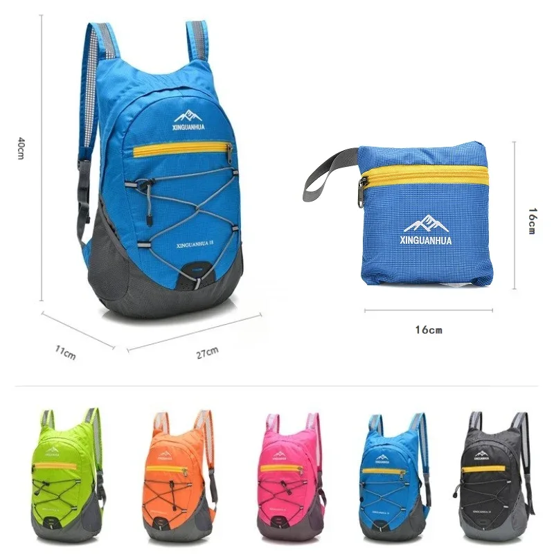 sac à dos pliable, sac de voyage léger pour l'extérieur, sac de sport décontracté, étanche et résistant à l'usure, sac de plage de rangement à la mode
