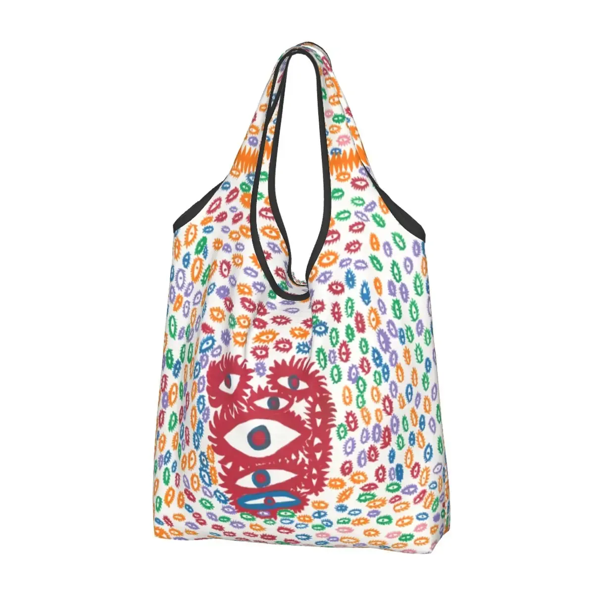 sacs à provisions personnalisés pour femmes, sacs fourre-tout d'épicerie portables, grande capacité, germination yayoi kusama