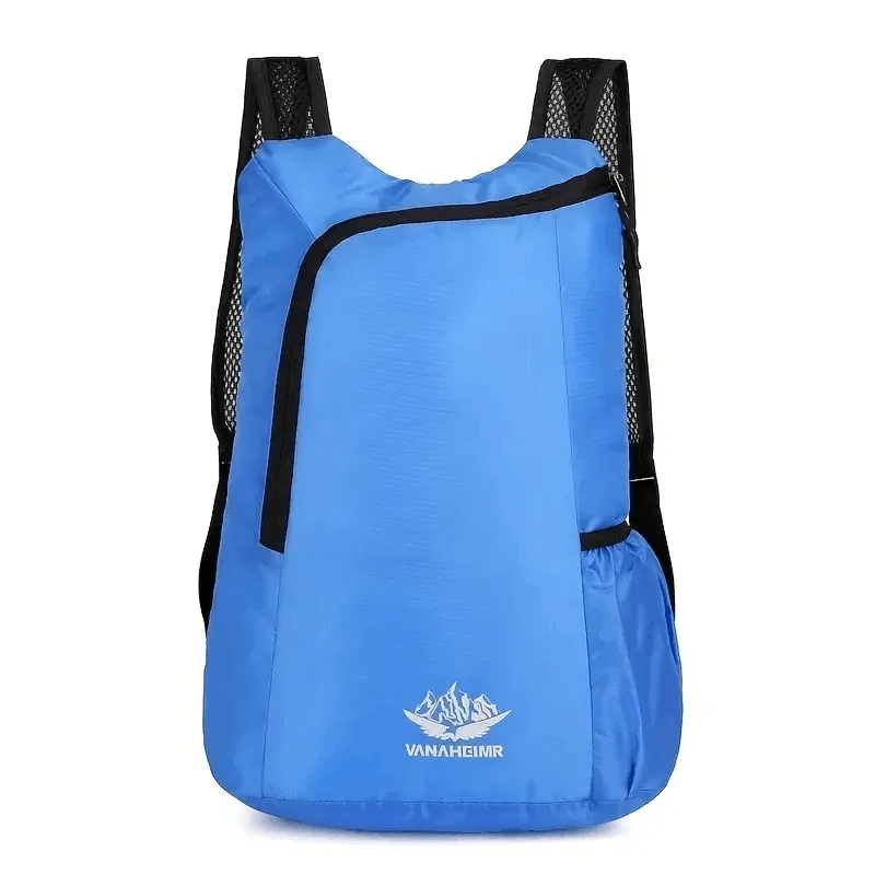 sac dos oxford université gris clair accents noirs motif montagne poche ouvrante pliable extensible capacité inférieure trente litres bandouliere confortable respirante