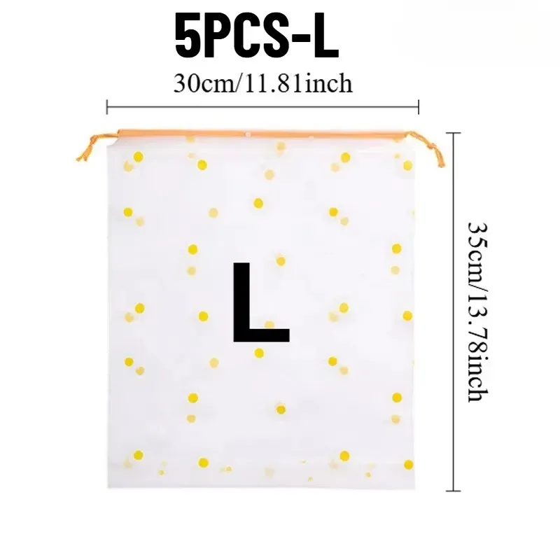 sac en plastique imprimé marguerite, blanc transparent, pliable, sac de voyage imprimé marguerite, adapté au rangement des serviettes, fournitures de voyage, 5/10 pièces