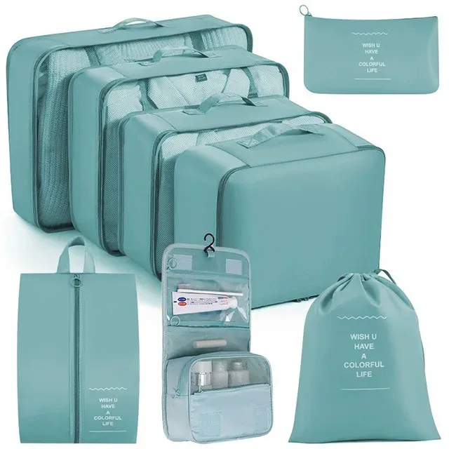 organisateur voyage polyester visibilité sac compresseur vêtements accessoires beige rose pâle léger résistant transport