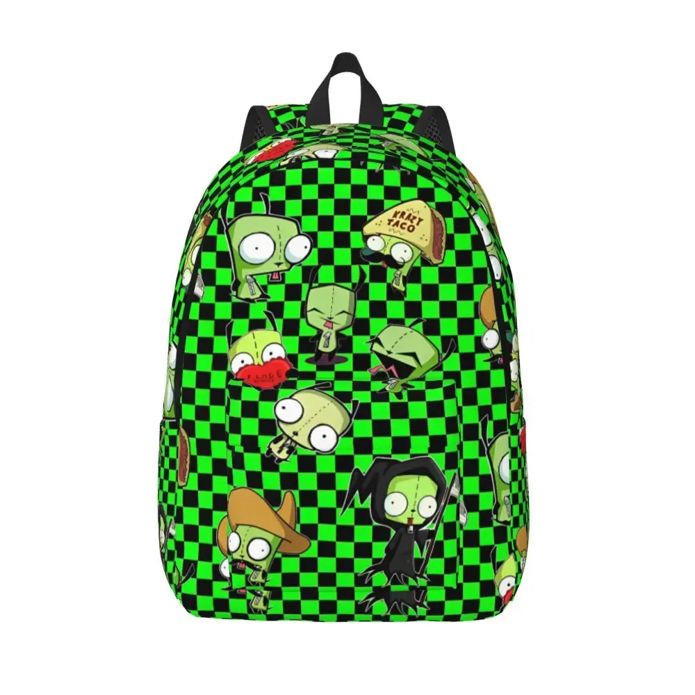 invader zim gir dib vert dib robot sac à dos mochila tendance étudiant sac d'école ordinateur portable sac à dos adolescent grand voyage sac à bandoulière