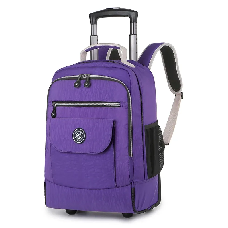 sac à dos roulant pour ordinateur portable, avec roulettes, résistant à l'eau, approuvé au vol, sac à roulettes
