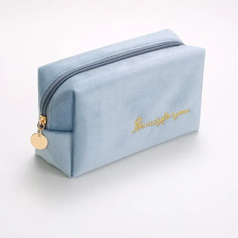 mode femmes sac cosmétique voyage serviette hygiénique maquillage articles de toilette lavage organisateur sac de rangement velours nécessaire maquillage pochette