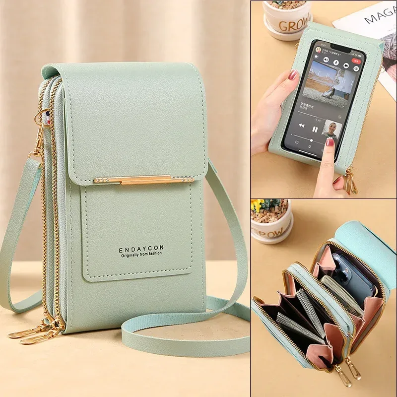 sacs à bandoulière pour femmes, portefeuilles pour écran tactile, sac à main pour téléphone portable, sac à main avec sangle en cuir souple, sacoches de luxe