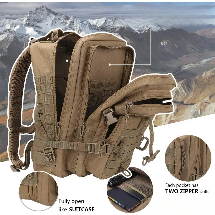 50l/30l sac à dos militaire d'assaut pour hommes, 3 jours bug out sac molle sac à dos pour camping sac à dos de sport en plein air sacs à dos