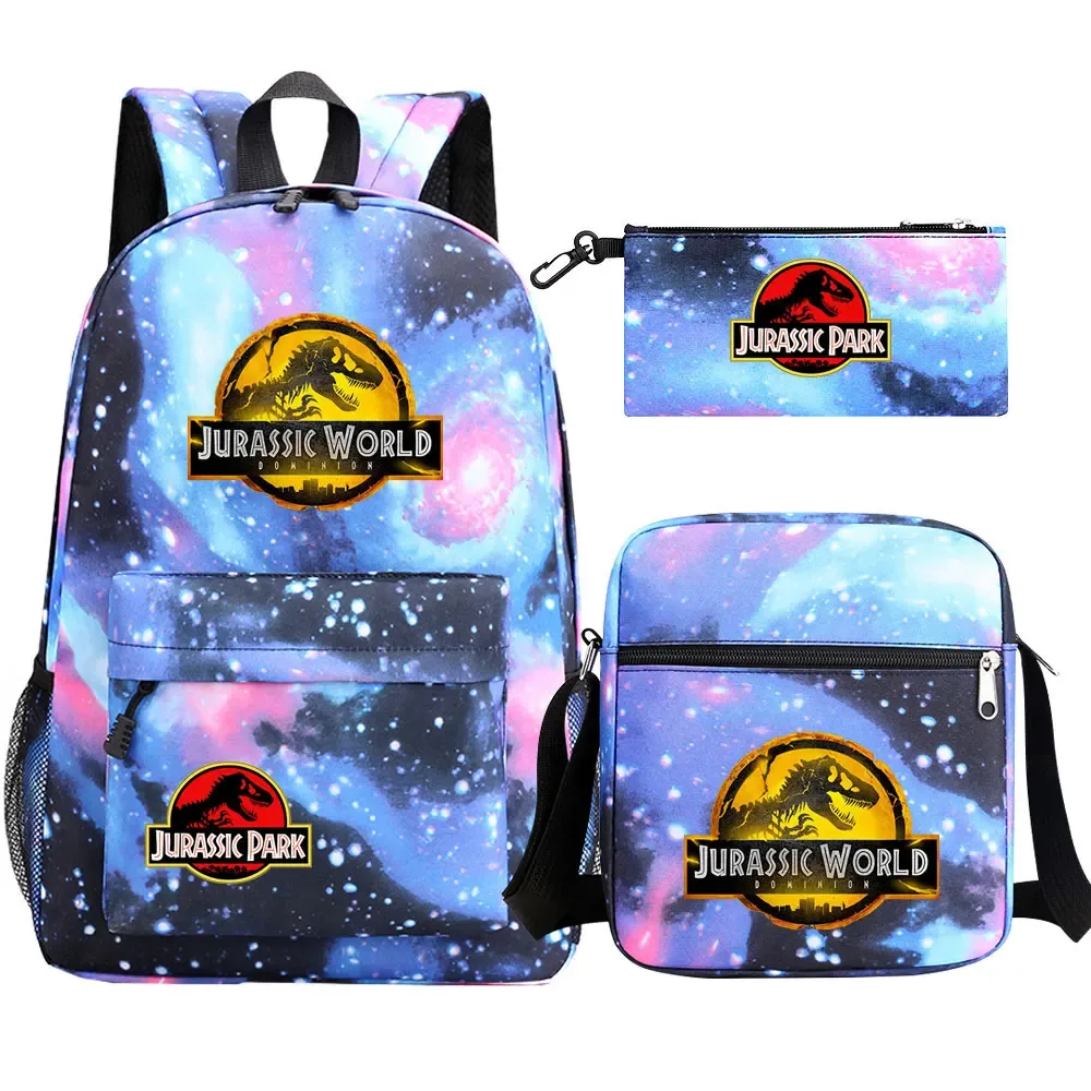 dinosaur jurassic world park 3 pièces garçons filles enfants retour à l'école livre sacs, sac à dos étudiant, sac à bandoulière trousse à crayons