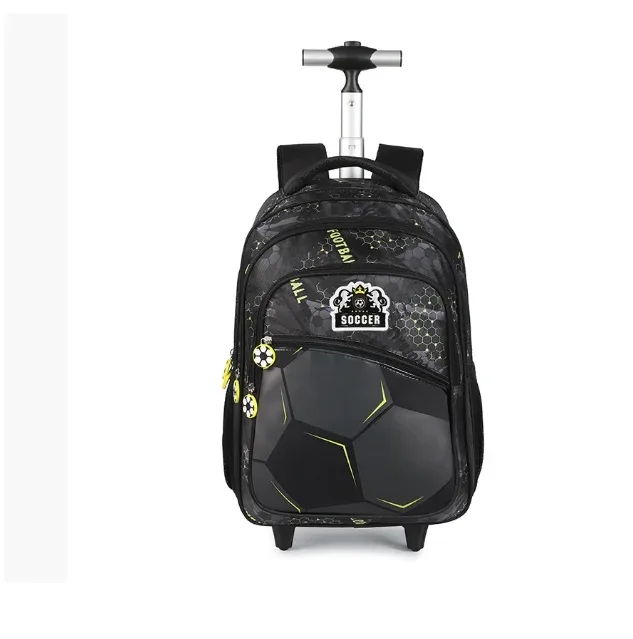 sacs à roulettes pour garçons, sac à dos d'école à roulettes avec roulettes pour garçons, ensemble de sacs à dos à roulettes pour école de football, sacs de bagages de voyage pour enfants