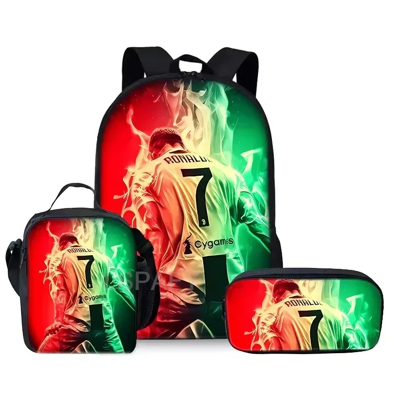 sac dos nylon imprimé cristiano ronaldo multicolore noir unisexe grande capacité pochette sacs associés
