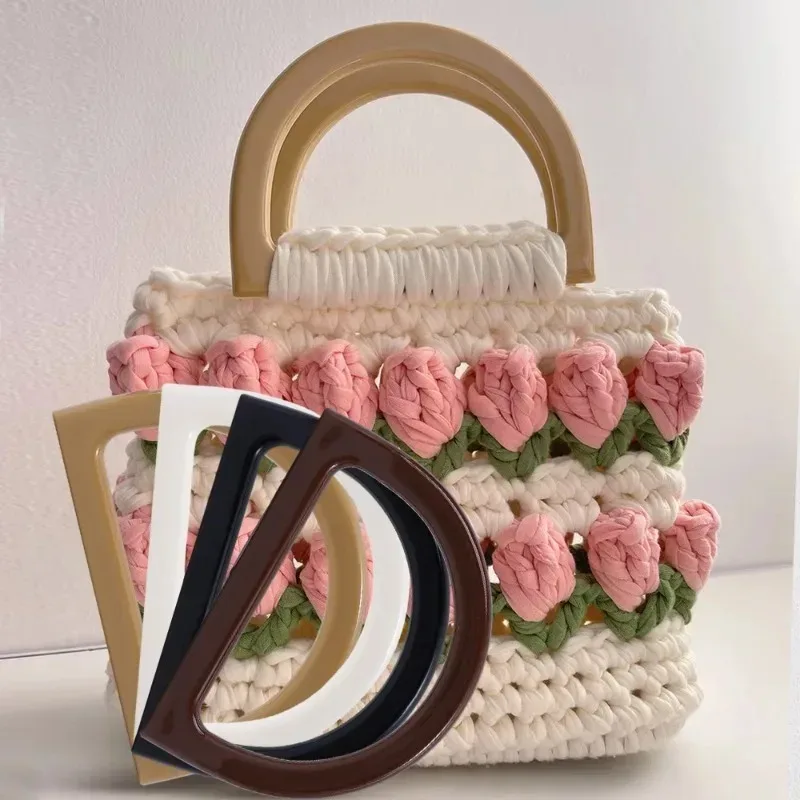 lot de 10 poignées de sac en forme de d en résine pour diy, poignées de remplacement pour sacs à main, sacs fourre-tout, accessoires de sac en gros