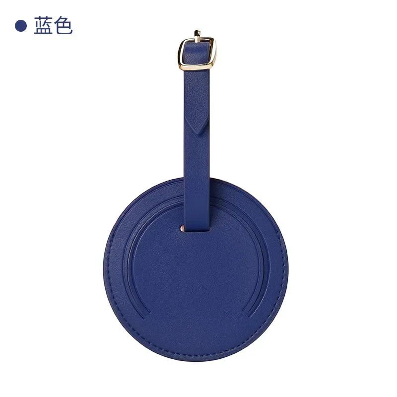 étiquette de bagage carrée en cuir véritable pour voyage, gravure, nom personnalisé, étiquette de valise ronde de luxe, sac à main pour femme, pendentif à breloque, cadeau