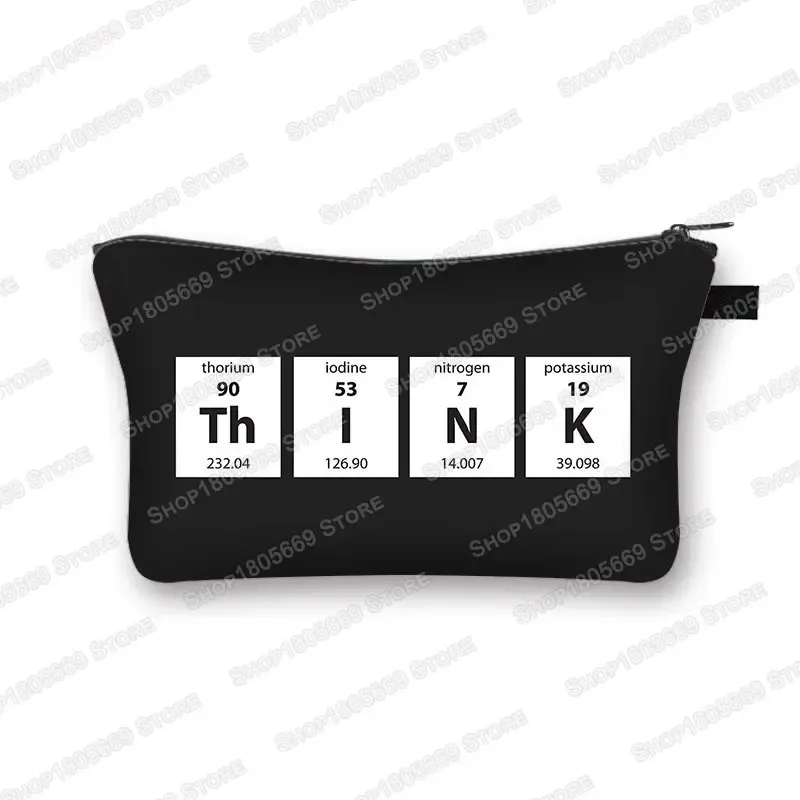 trousse de maquillage pour femmes, tableau périodique des éléments imprimés, sac de maquillage pour femmes, pochette à fermeture éclair, rouge à lèvres, organisateur pour sac de cosmétiques