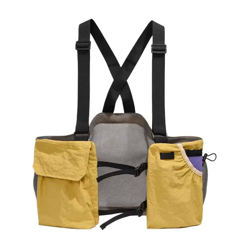 sac de cyclisme extérieur léger, gilet de course, sac à dos pour la randonnée, la course à pied et le marathon, sac de poitrine avec poche de rangement pour téléphone et gobelet