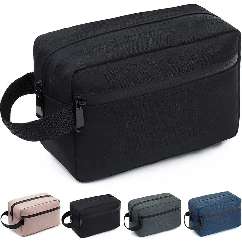 grande trousse de maquillage de voyage imperméable, sac de rangement pour articles de toilette unisexe et portable avec compartiments, sac de rangement pliable pour produits de soins de la peau.