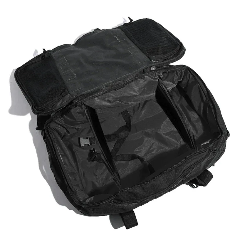 sac de voyage tactique imperméable noir camouflage grande capacité avec sangles molle pour la randonnée et le camping