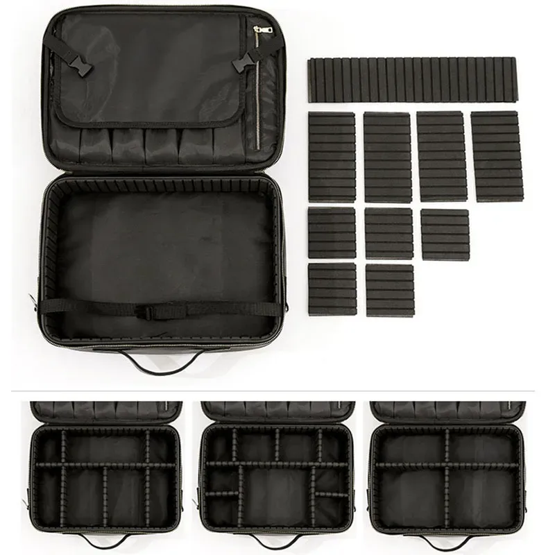 sac à cosmétiques professionnel pour femmes, trousse de maquillage de voyage en cuir, outil de beauté de grande capacité, brosse de maquillage, boîte de maquillage d'artiste