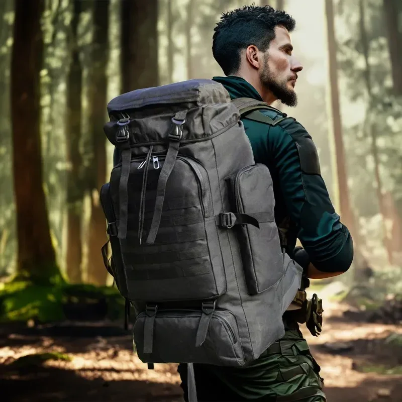 sac dos oxford université camouflage noir gris jaunes activités plein air grande taille randonnée camping