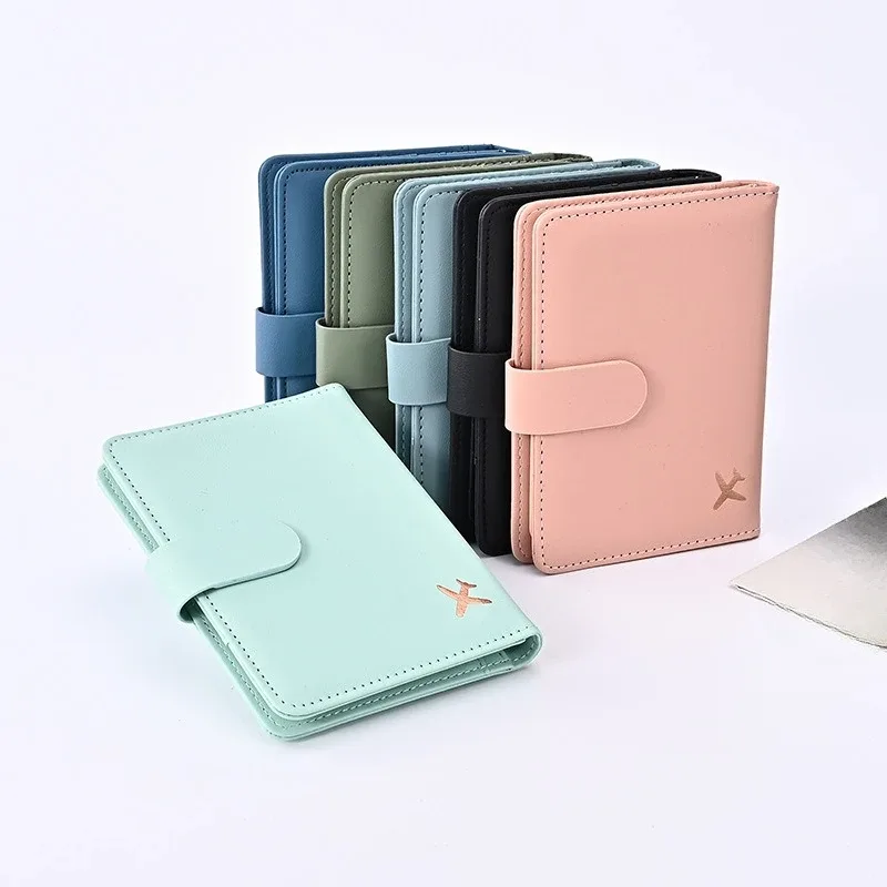 étui porte-passeport en cuir étanche avec porte-cartes de crédit, housse de voyage mignonne pour femme/homme avec fermoir