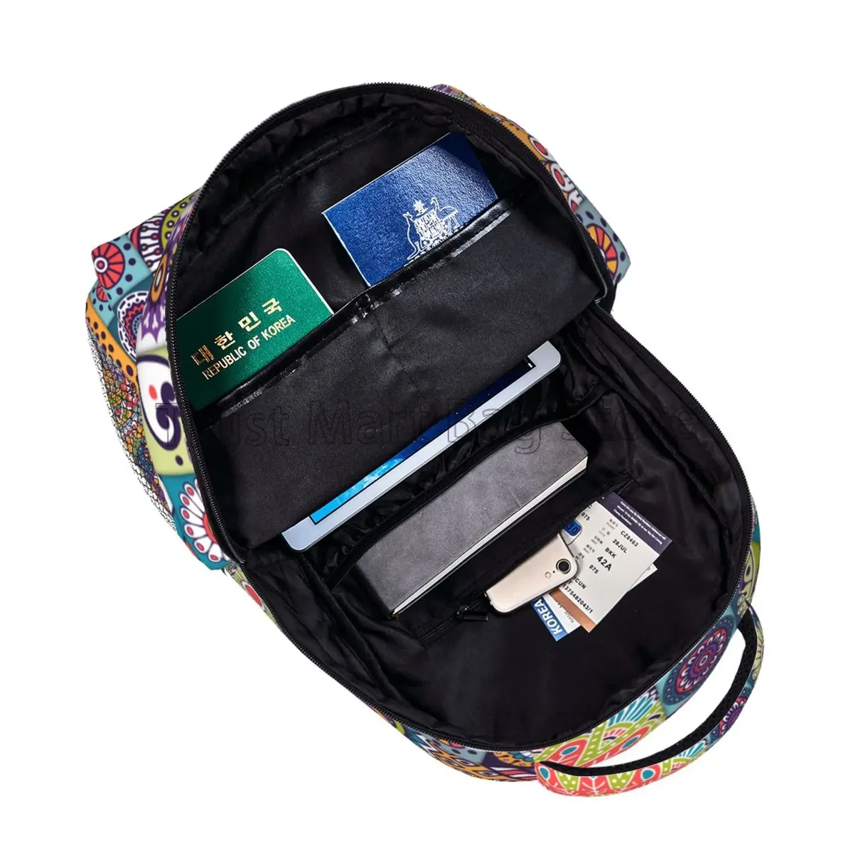 sac à dos de voyage à motif floral mandala ethnique pour femme et fille, cartable observateur et décontracté pour étudiant