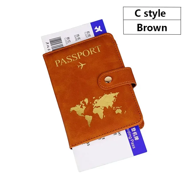 portefeuille de voyage en cuir pu souple multi-fentes avec logo avion, fermeture à pression, porte-cartes sim et porte-documents d'identité