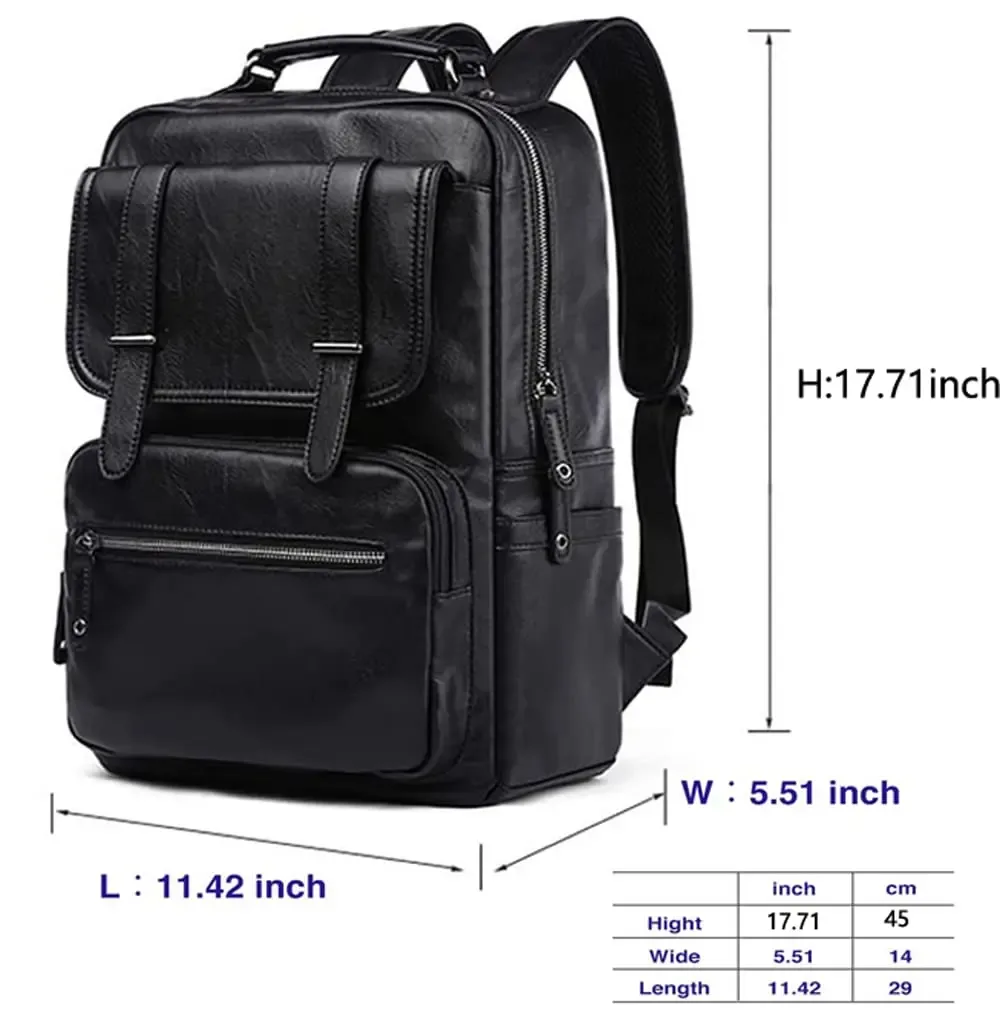 moyyi-sac à dos en cuir pour ordinateur portable pour homme, sac à dos de voyage étanche, sac d'affaires vintage pour commpiedmont, sac à dos en cuir décontracté