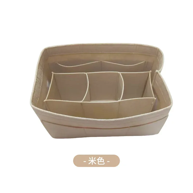 trousse de maquillage en feutre de grande capacité avec séparateurs intérieurs, trousse de toilette de voyage multi-compartiments, sac de rangement multifonctionnel