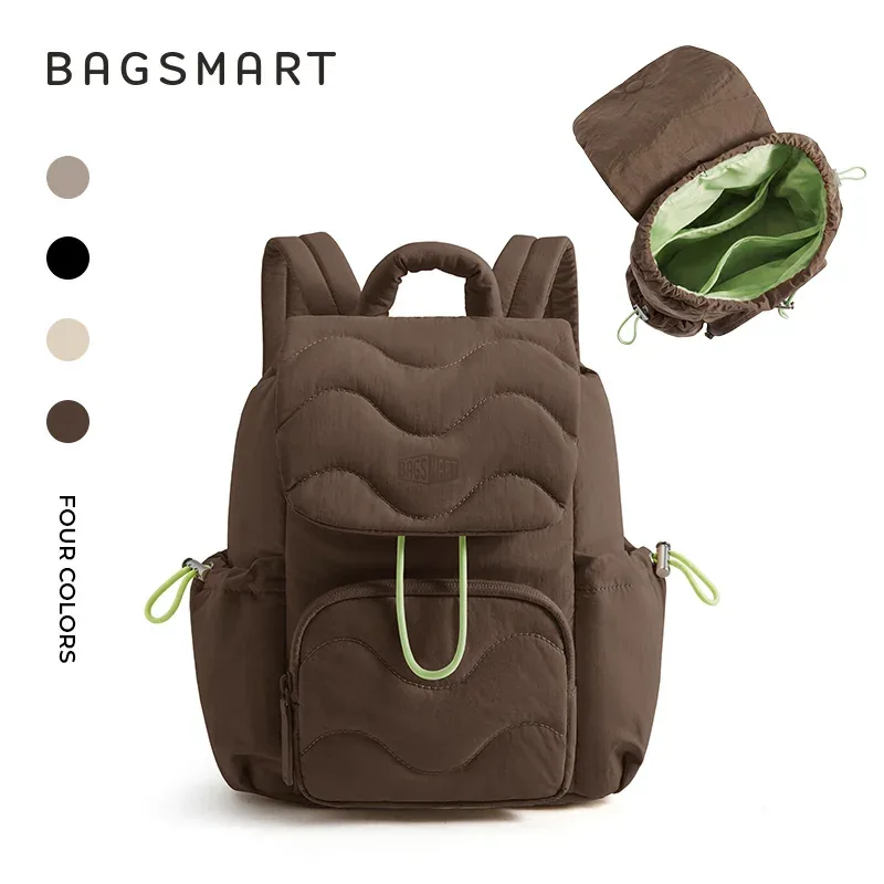 bagsmart – sac à dos imperméable pour femmes, grande capacité, couleur unie, sac d'école à fermeture éclair pour adolescentes, sac à dos décontracté pour étudiantes, sac à livres