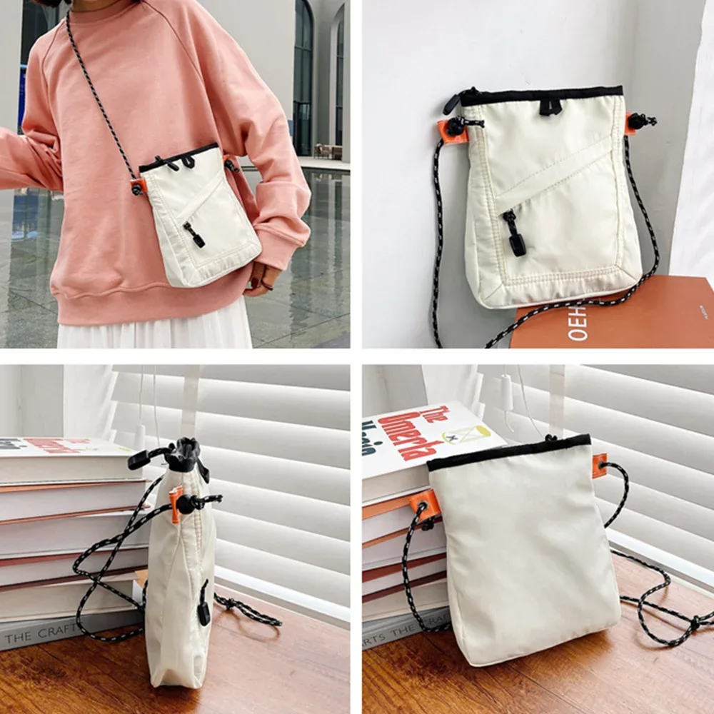 mini sac à bandoulière en nylon, petit portefeuille souple pour téléphone, sac à bandoulière multifonctionnel à sangle réglable, sac à main en toile