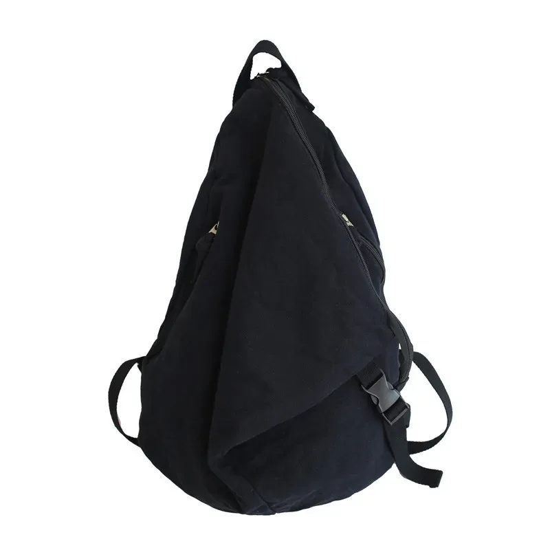 sac dos toile trapézoïdale poches latérales beige vert olive noir voyage étudiant lycéen unisexe