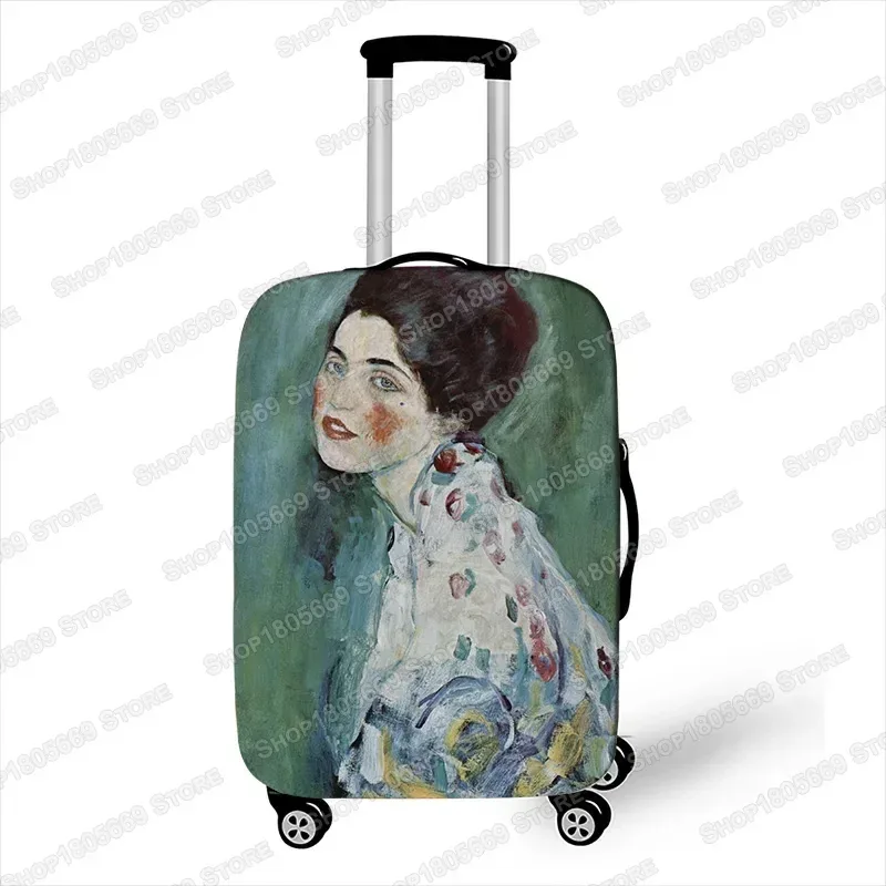 gustability-juste de valise de voyage pour femme, peinture à l'huile klimt, van gogh, nuit étoilée, housses avec housse anti-poussière élastique