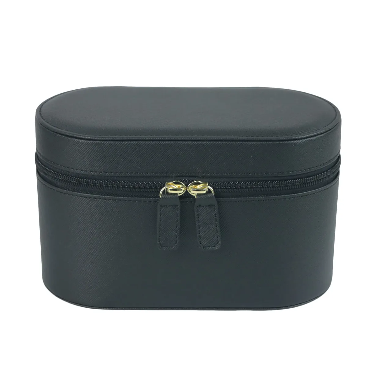 trousse de toilette de voyage en cuir fendu saffiano avec nom personnalisé pour femme, trousse de maquillage, trousse à cosmétiques