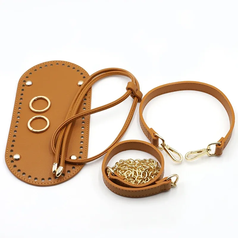 1 ensemble de sacs à main faits à la main en cuir pu avec fond de sac, accessoires de quincaillerie et bandoulière pour sac à main, pour sac à dos diy pour femme