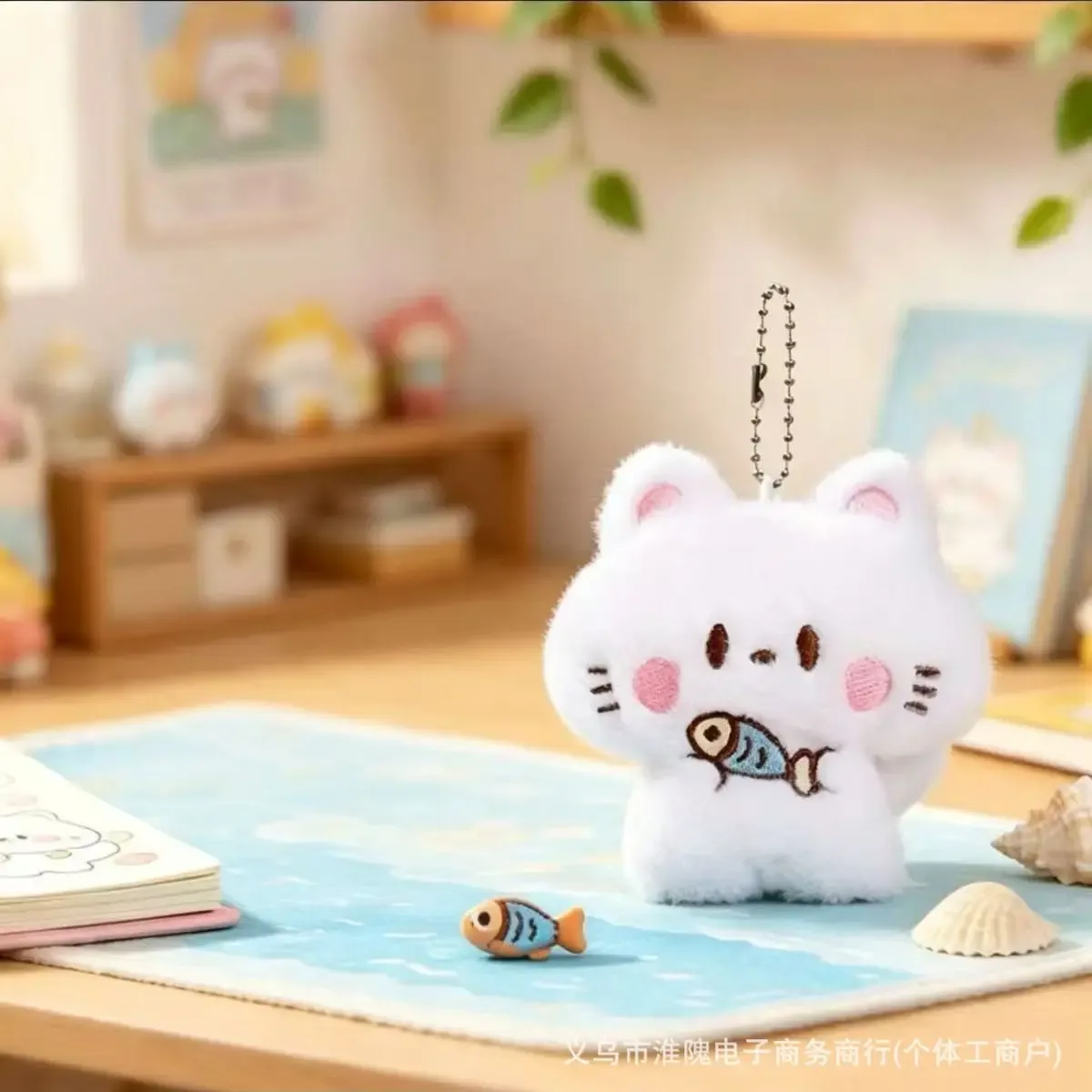 porte-clés en peluche chat mignon – breloque de sac à dos en fourrure douce et accessoire de sac pour filles et adultes