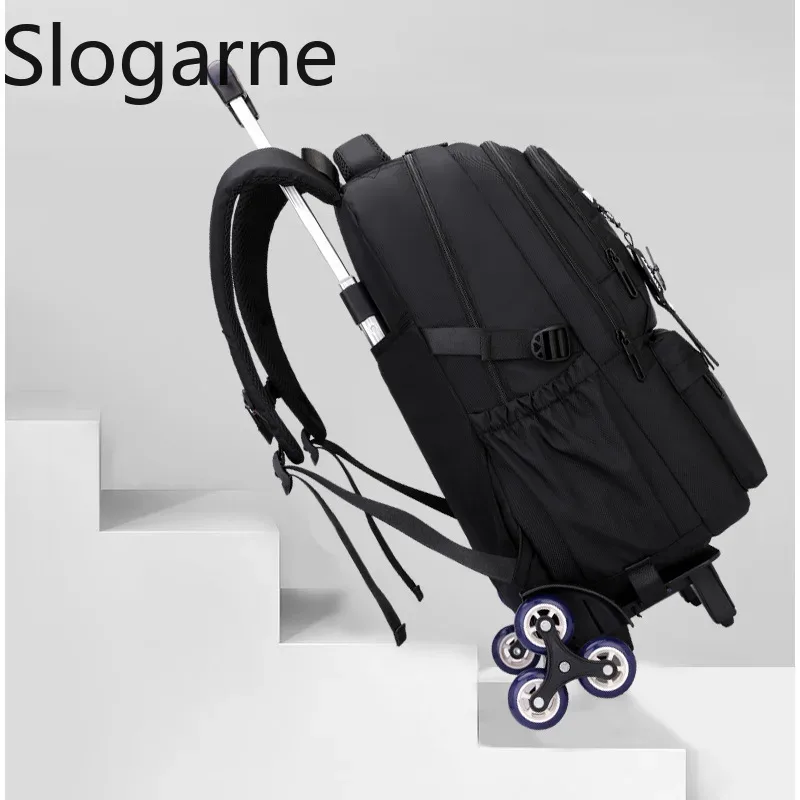 sac à roulettes pour étudiants, sacs à roulettes pour garçons, sacs à dos de voyage pour hommes avec roulettes, sac à bagages imperméable de grande capacité