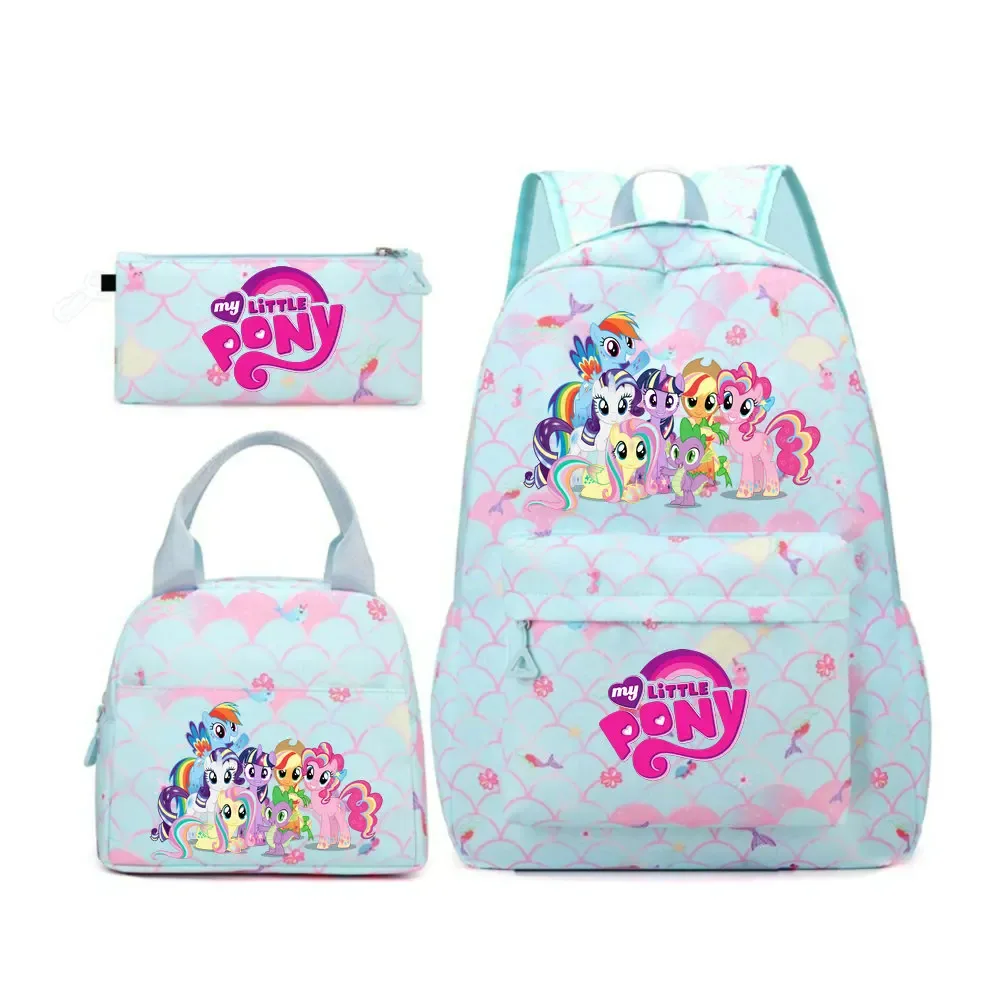 sac à dos my little pony, 3 pièces/ensembles, sac à dos de sport pour filles, sac à dos pour ordinateur portable, sac à dos de voyage pour adolescents, sac à livres pour étudiants et adolescents