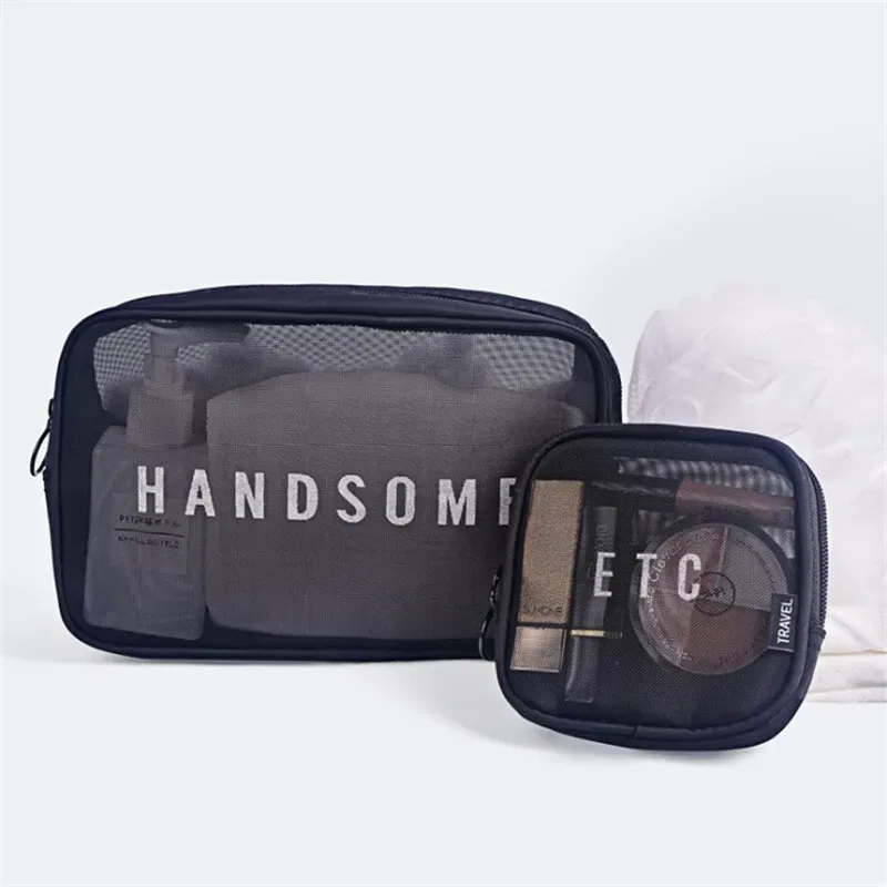 trousse de maquillage transparente à fermeture éclair pour femme, trousse de maquillage de voyage, trousse de toilette, trousse de lavage de beauté, sacs d'évaluation, poudres de stockage