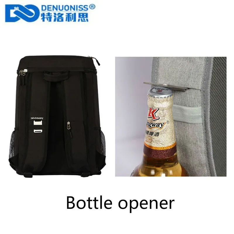 denuoniss 20l sac à dos isotherme thermique multicouche sac à dos isolé étanche sac anti-fuite pique-nique en plein air et ouvre-bouteille
