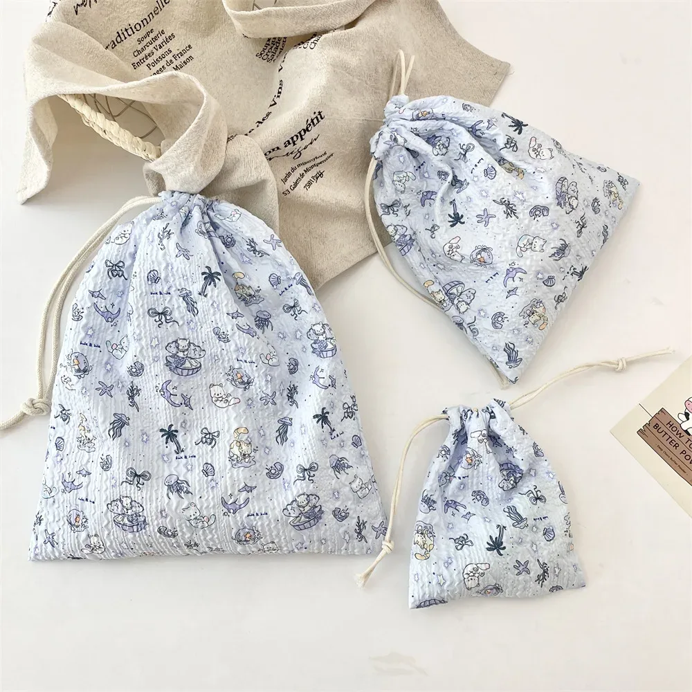 sac à cosmétiques à cordon de serrage en relief, 1 pièce, pochette de rangement de cosmétiques portable mignonne, sac de rangement pour maquillage et accessoires
